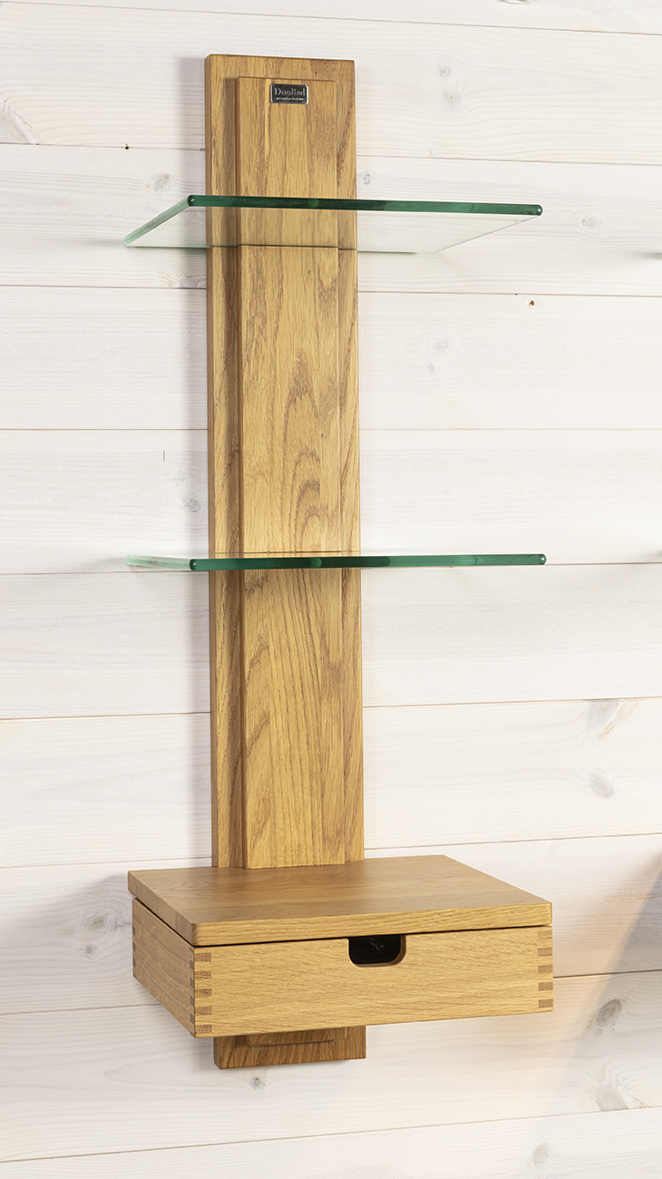 Vägghylla i solid ek, 60 cm